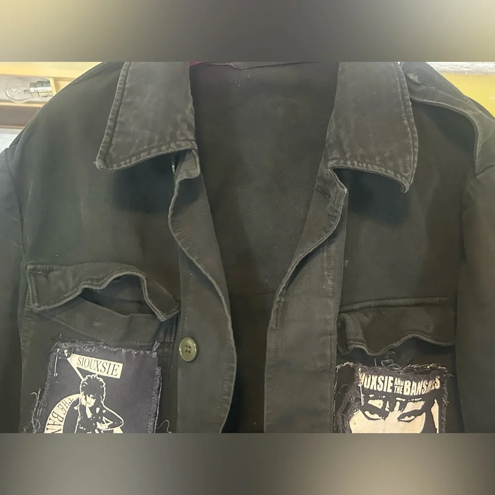 Vintage German military SIOUXSIE SIOUX DIY jacket black punk goth - Picture 6 of 9